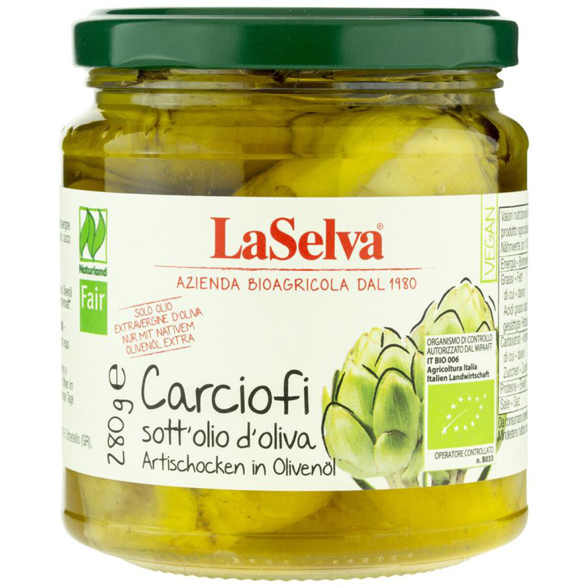 LA SELVA Artischocken in Olivenöl - 280 g
