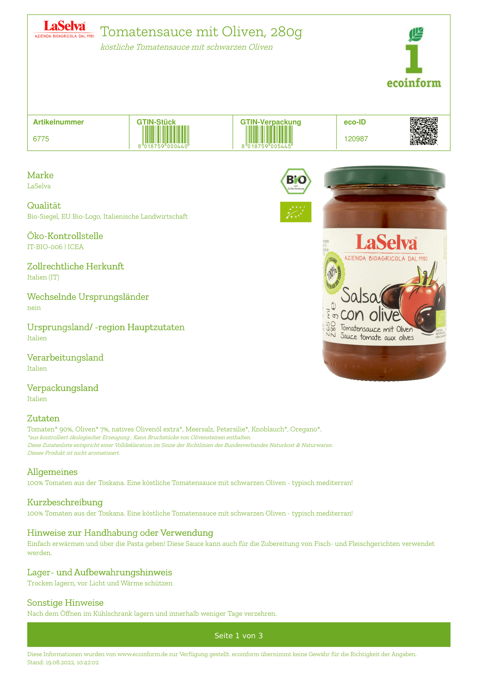 Tomatensauce mit Oliven