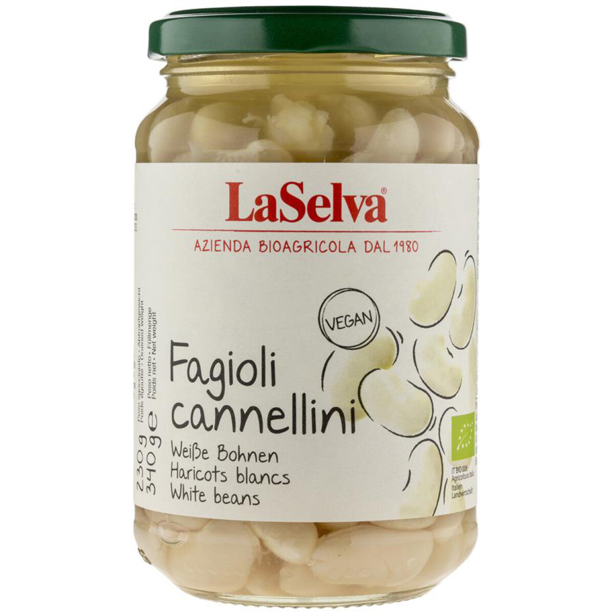 LA SELVA Weiße Bohnen gekocht - 340 g