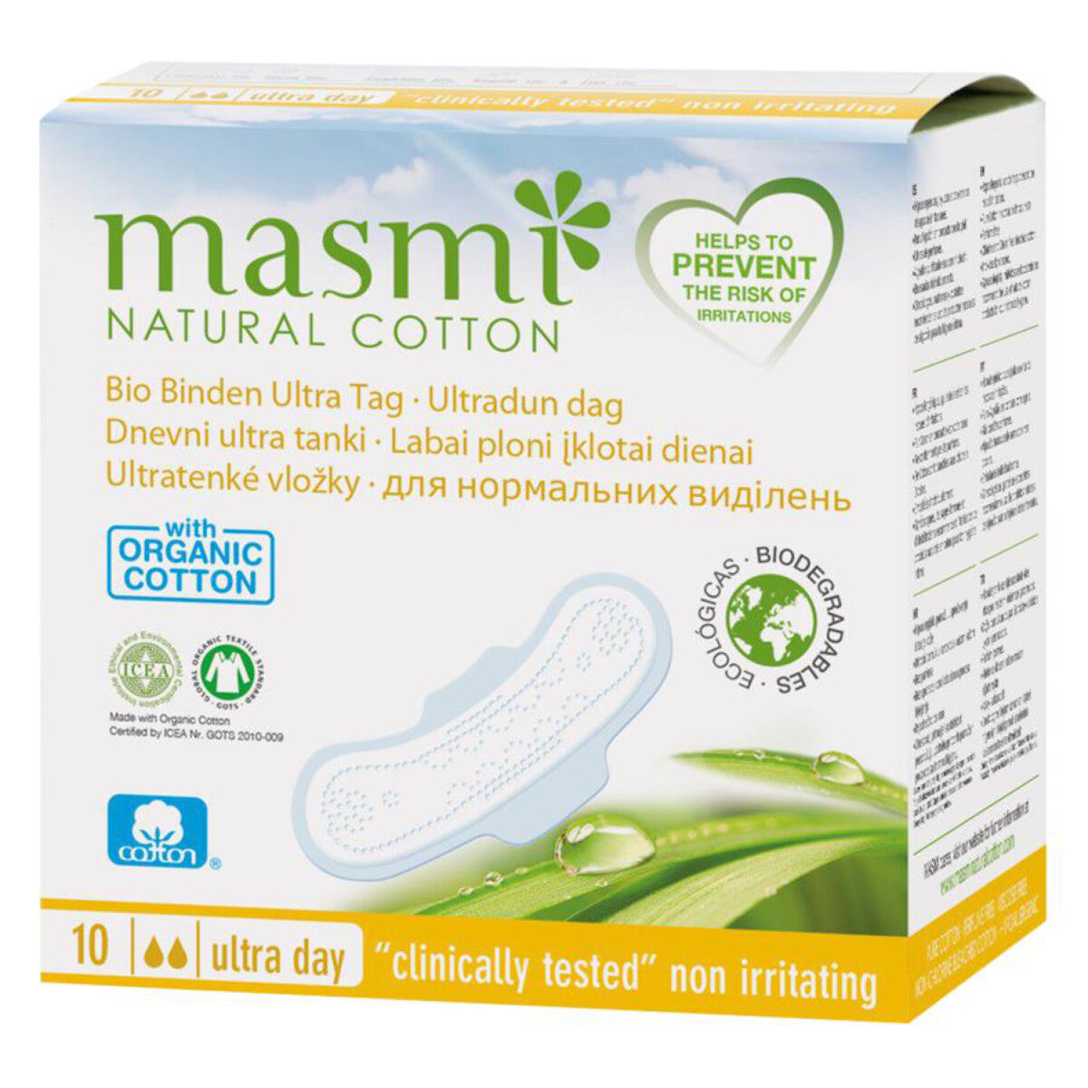 MASMI Binden Ultra Tag, 100% Baumwolle - 10 Stk.