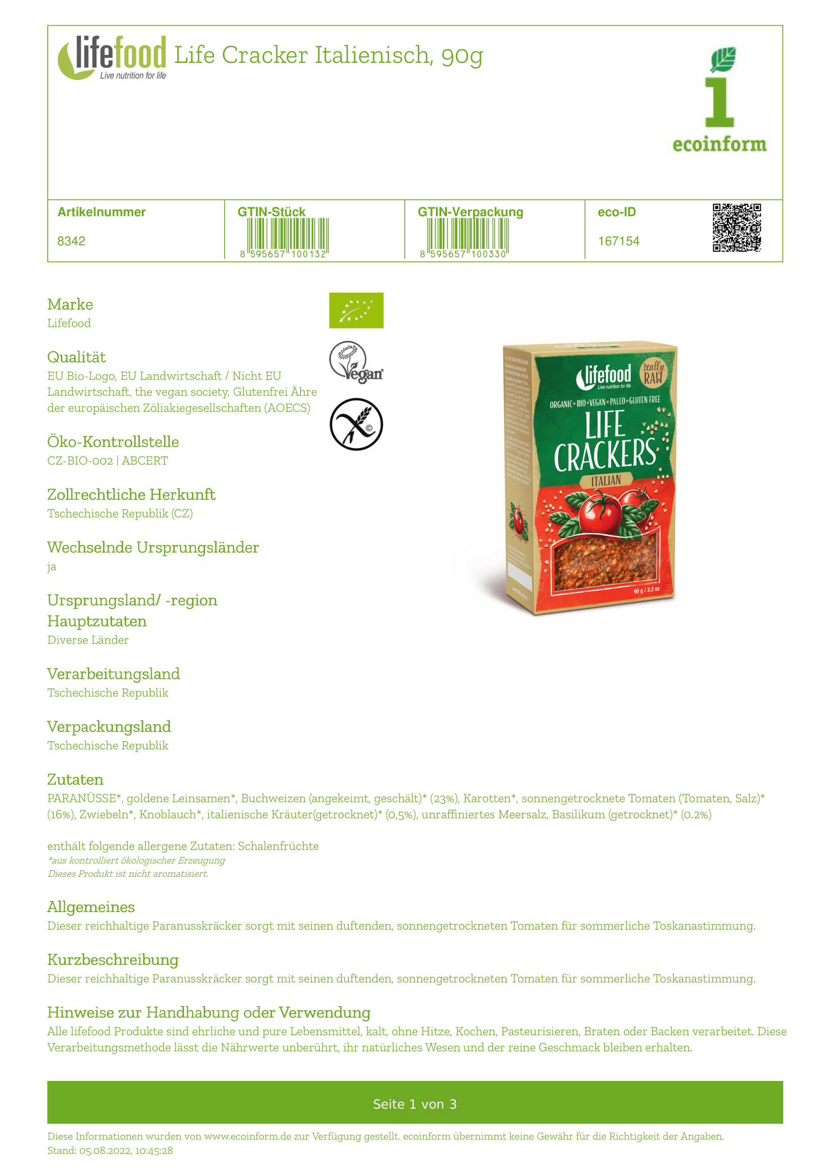 Life Crackers Italienisch