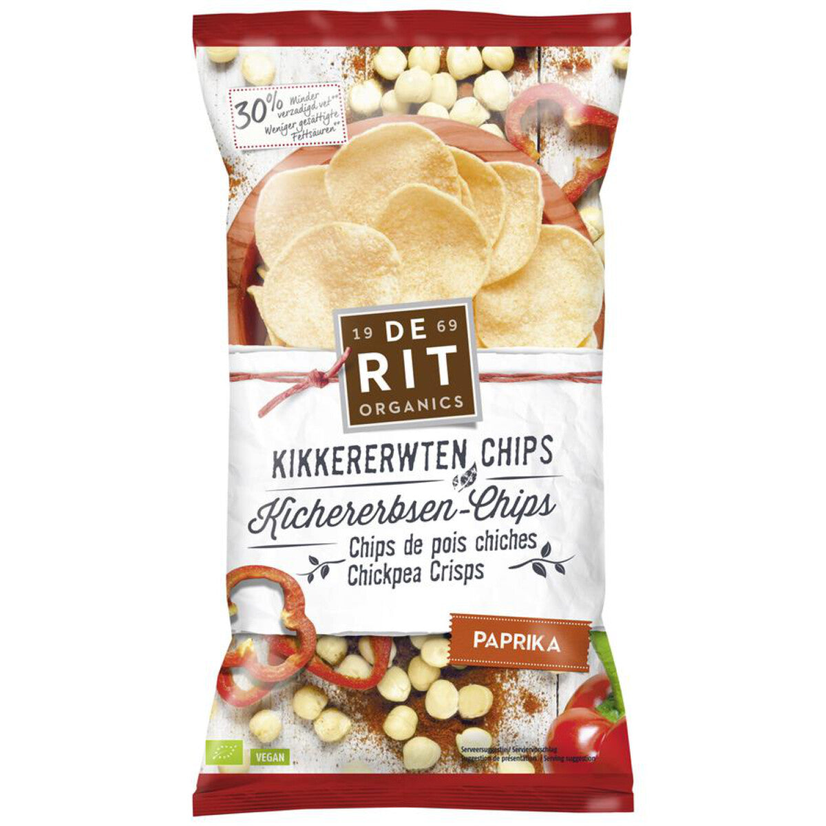 DE RIT Kichererbsen Chips Paprika - 75 g