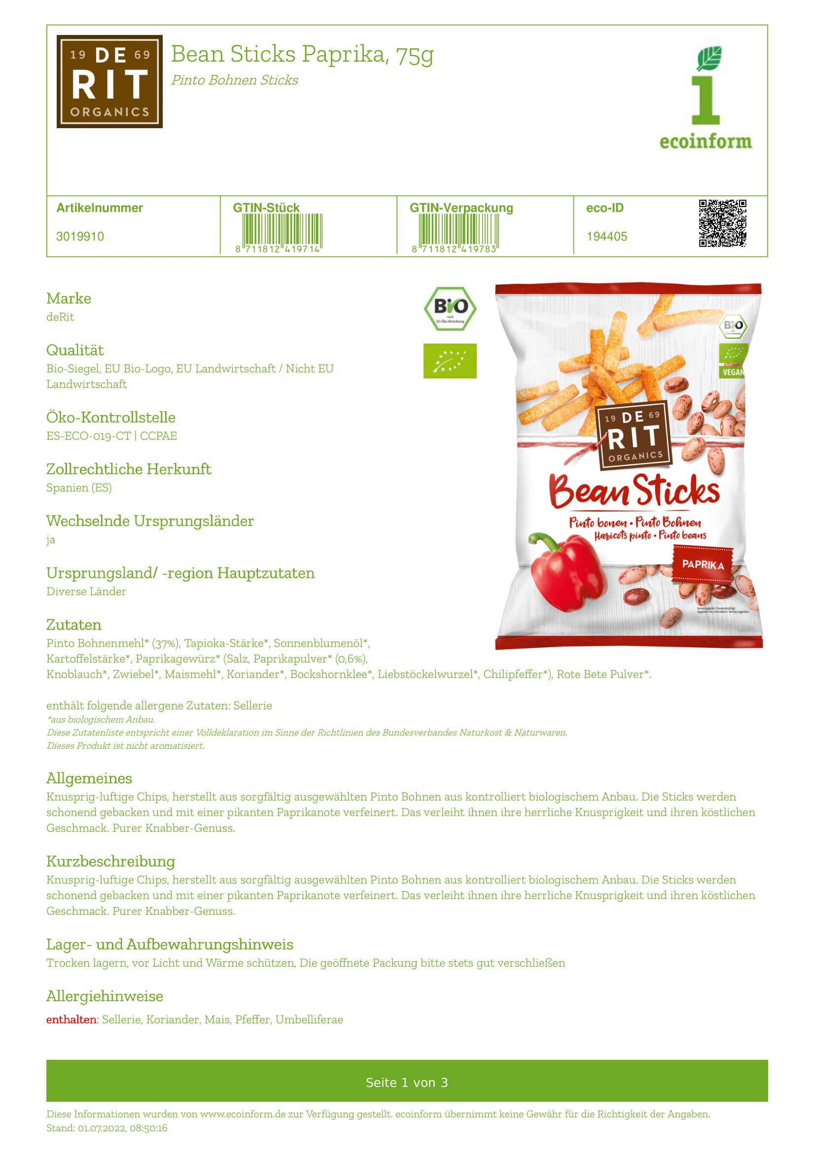 Bean Sticks Paprika