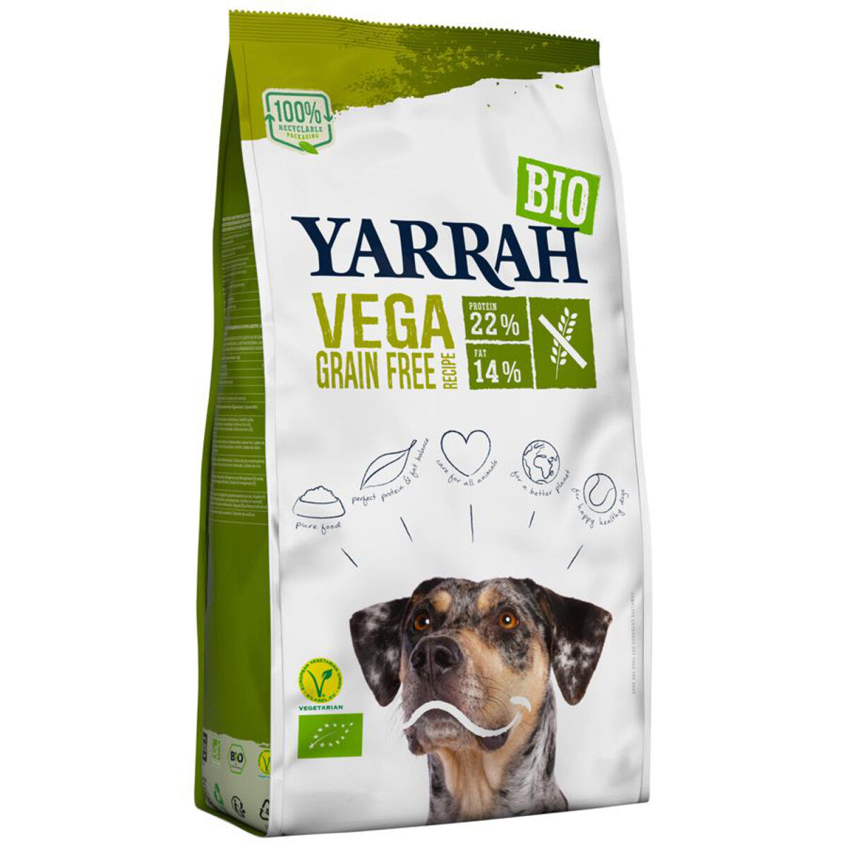 YARRAH Hunde Trockenfutter, weizenfrei - 2 kg