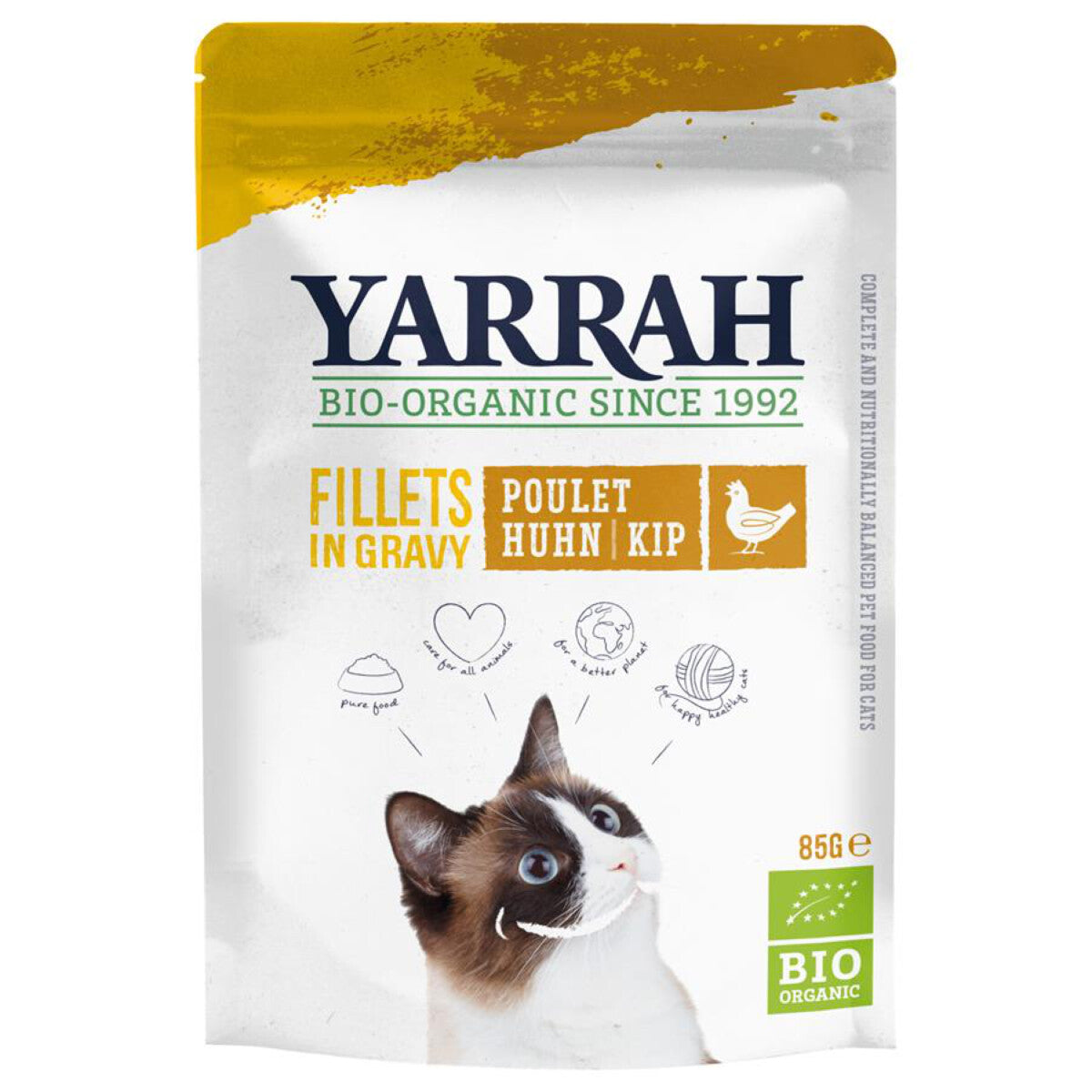 YARRAH Katzenfutter Filets Huhn in Soße - 85 g