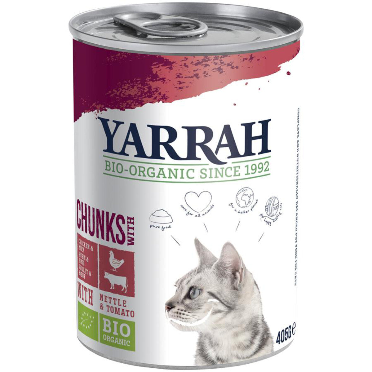 YARRAH Katzenfutter Bröckchen Huhn/Rind - 405 g