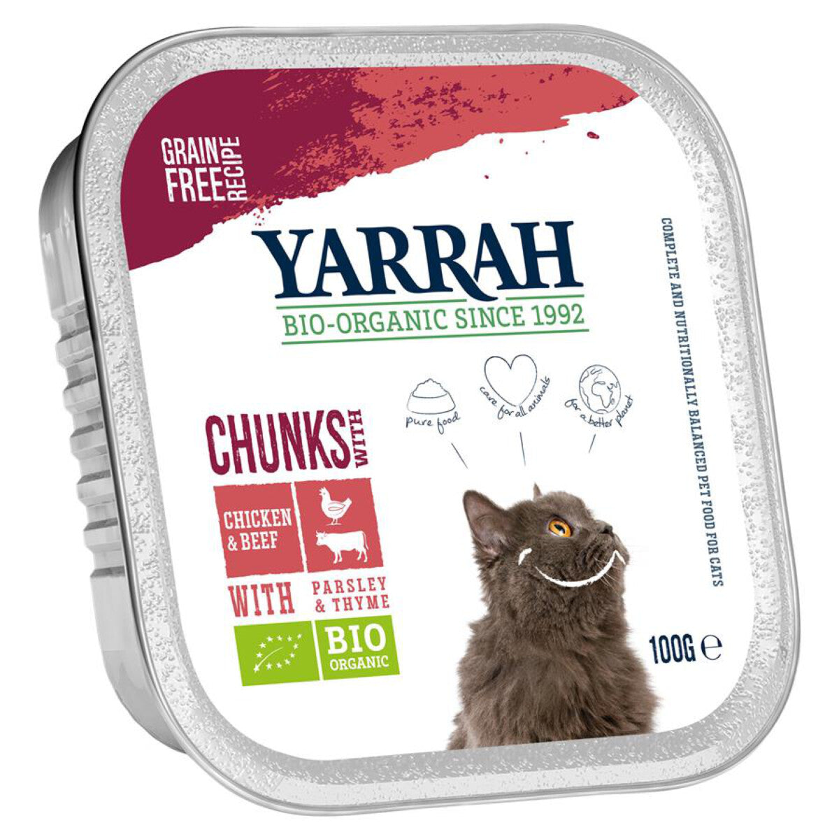 YARRAH Katzenfutter Bröckchen Rind - 100 g
