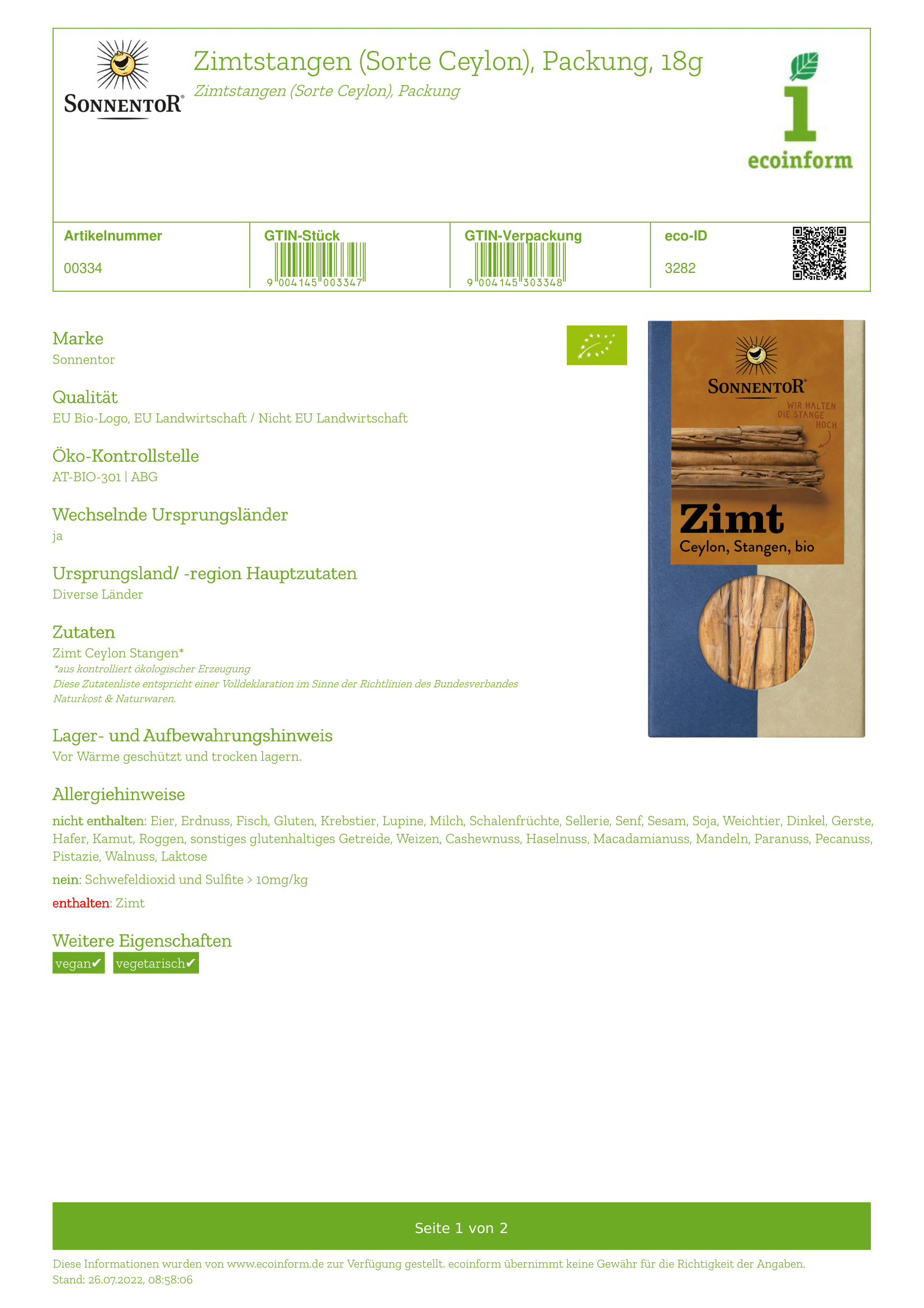 Zimtstangen Ceylon