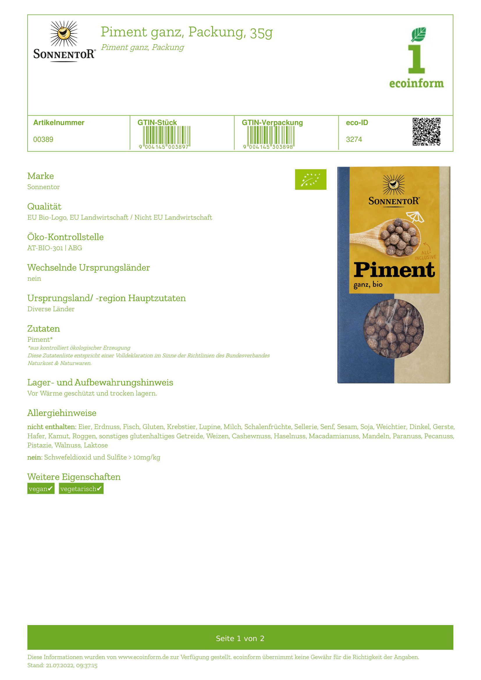 Piment ganz