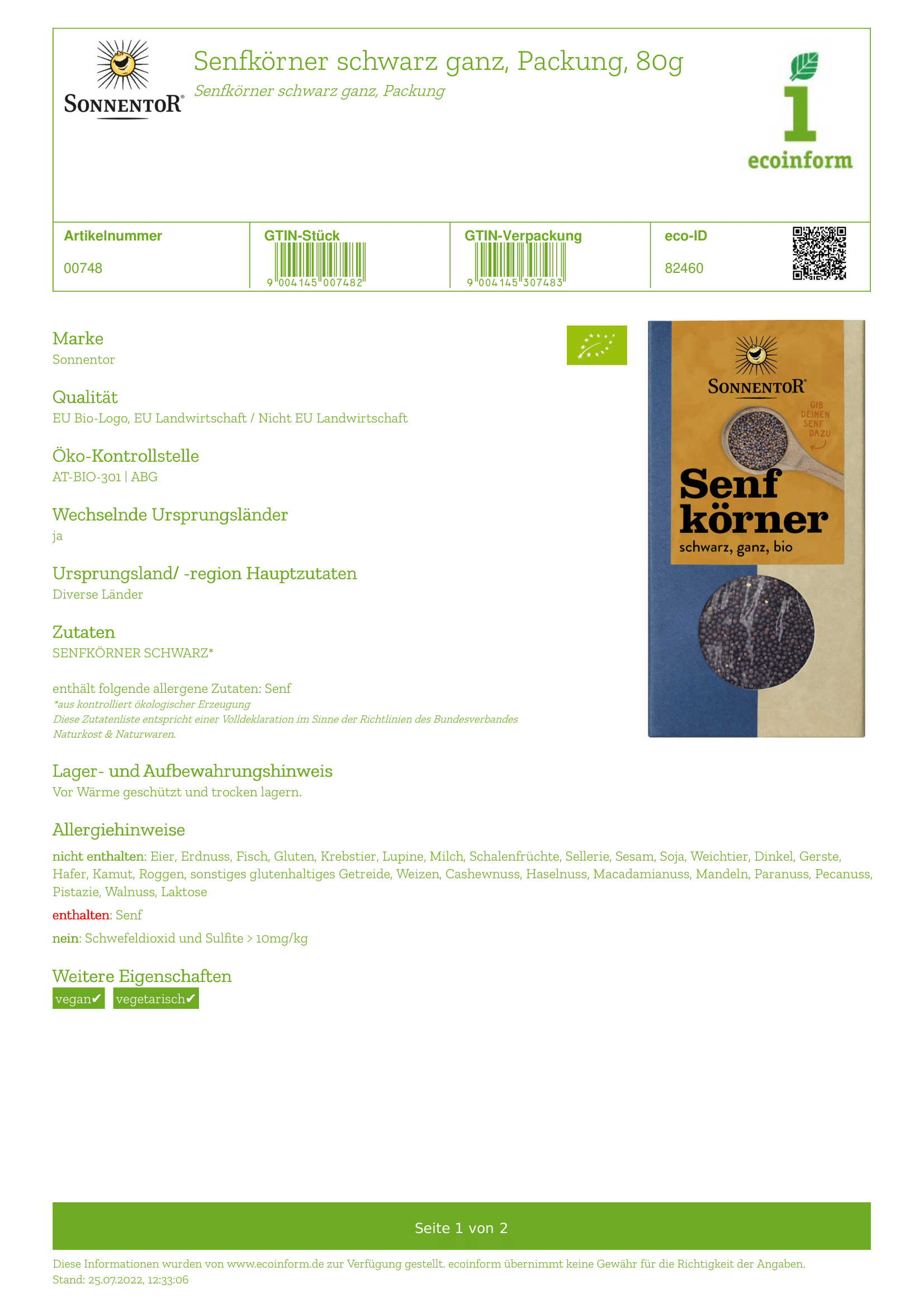 Senfkörner schwarz