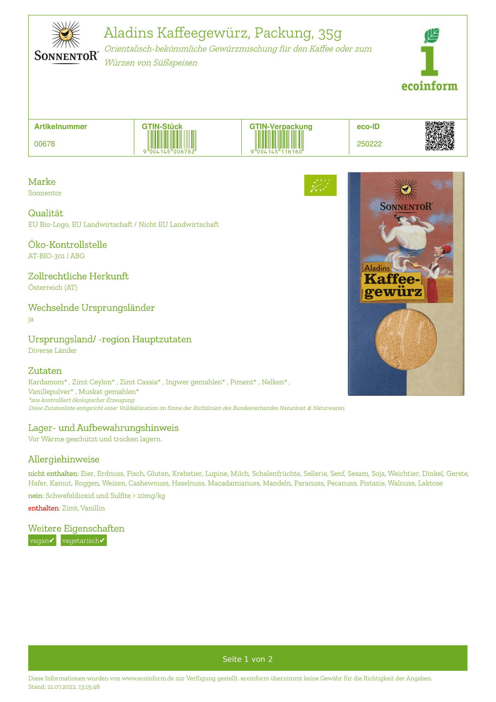 Aladins Kaffeegewürz