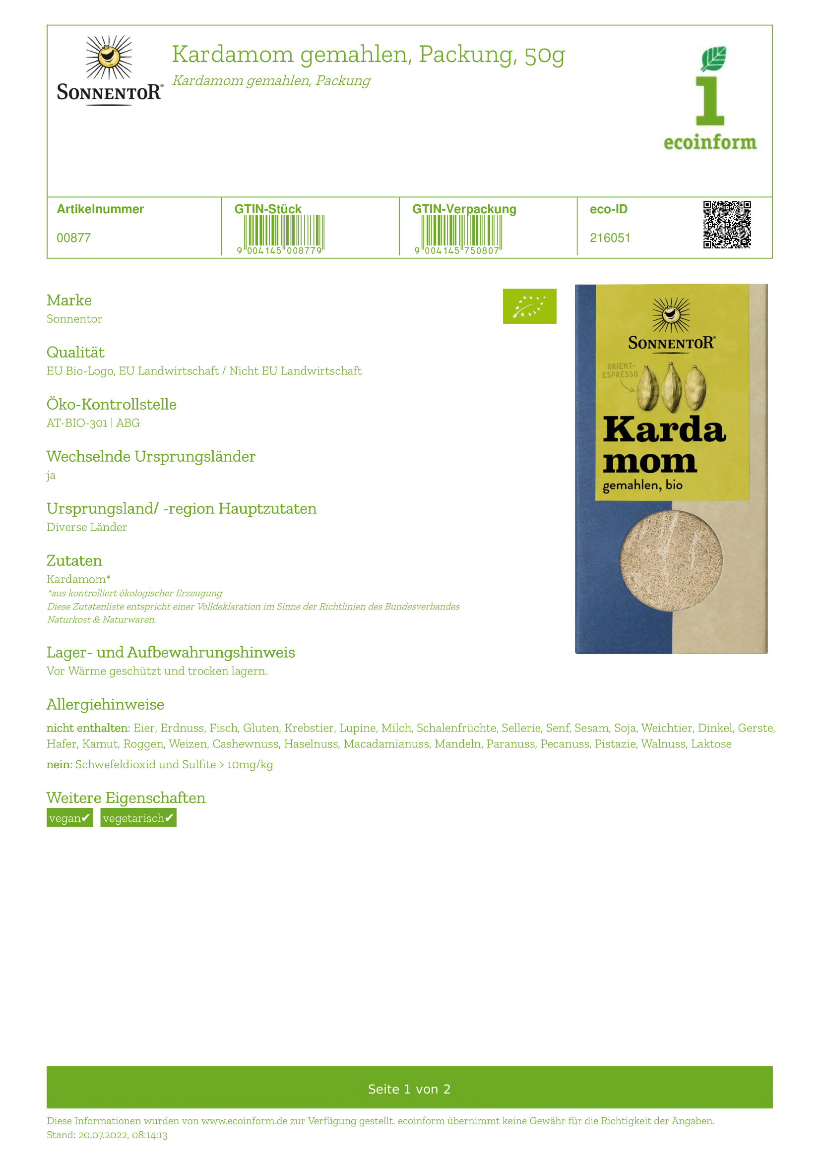 Kardamom gemahlen
