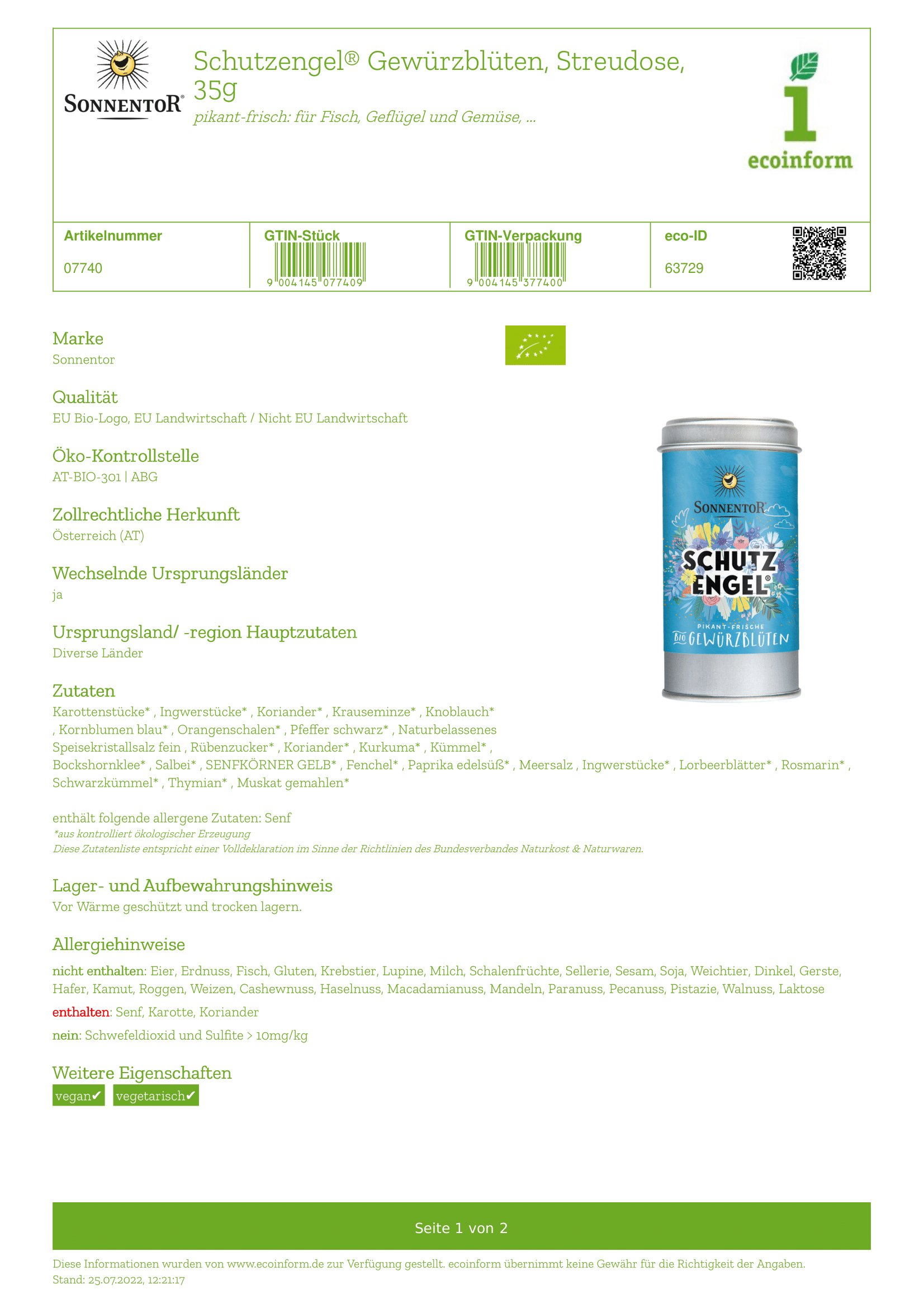 Schutzengel Gewürz-Blüten