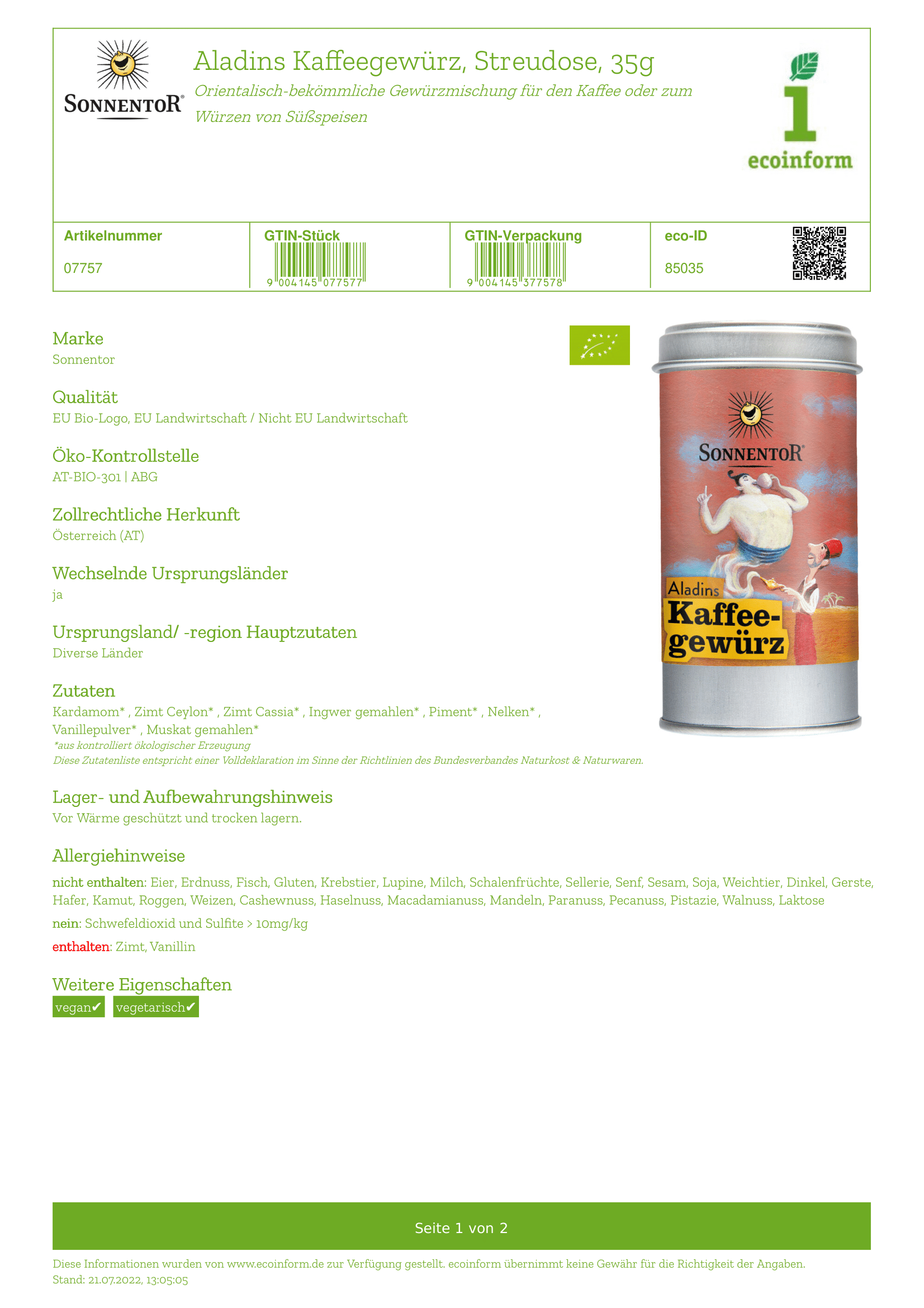 Aladins Kaffeegewürz