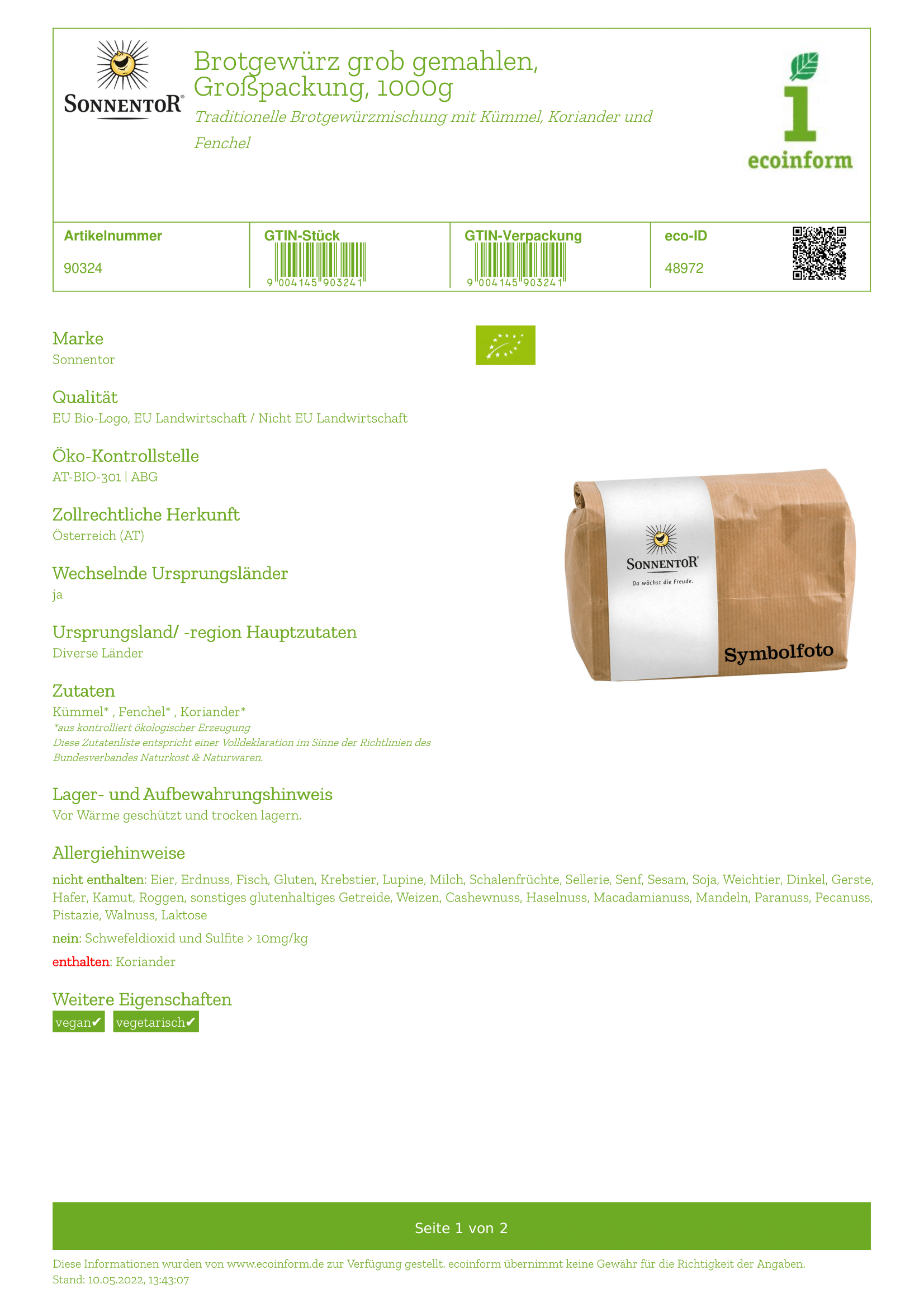 Brotgewürz grob gemahlen