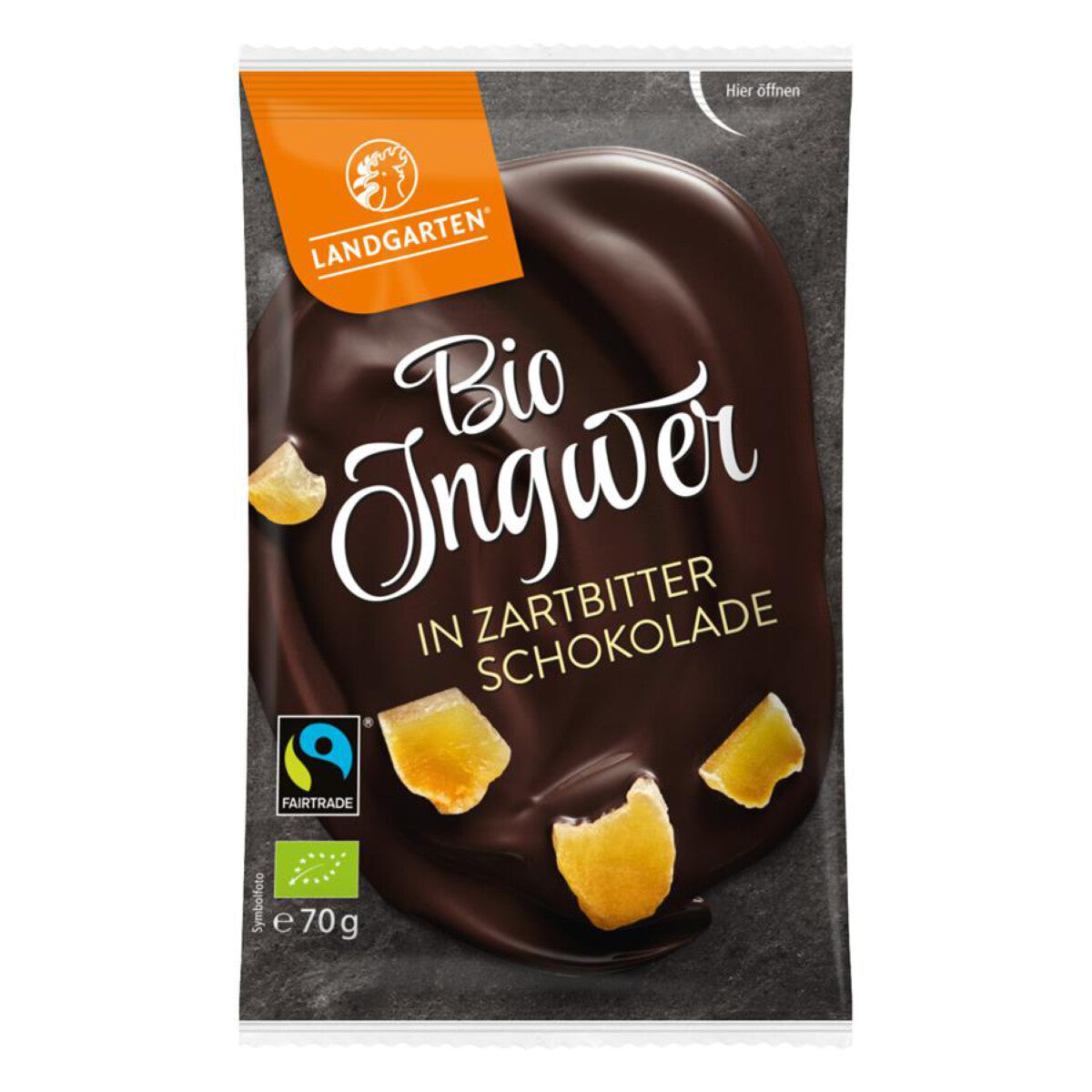 LANDGARTEN Ingwer in Zartbitterschokolade - 70 g