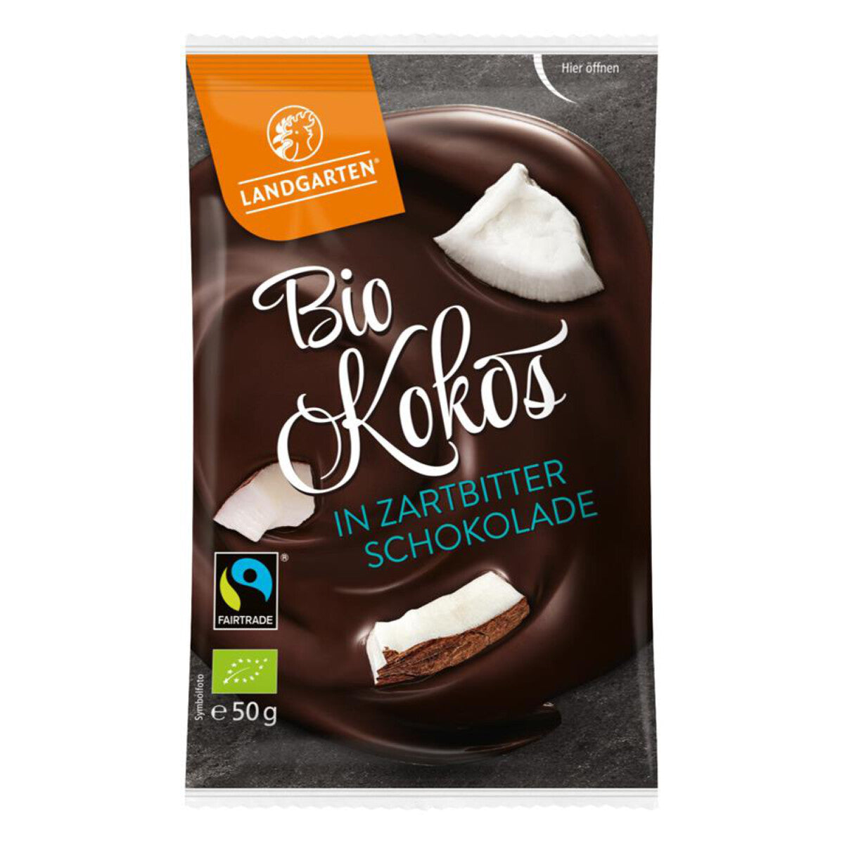 LANDGARTEN Kokos in Zartbitter-Schokolade - 50 g