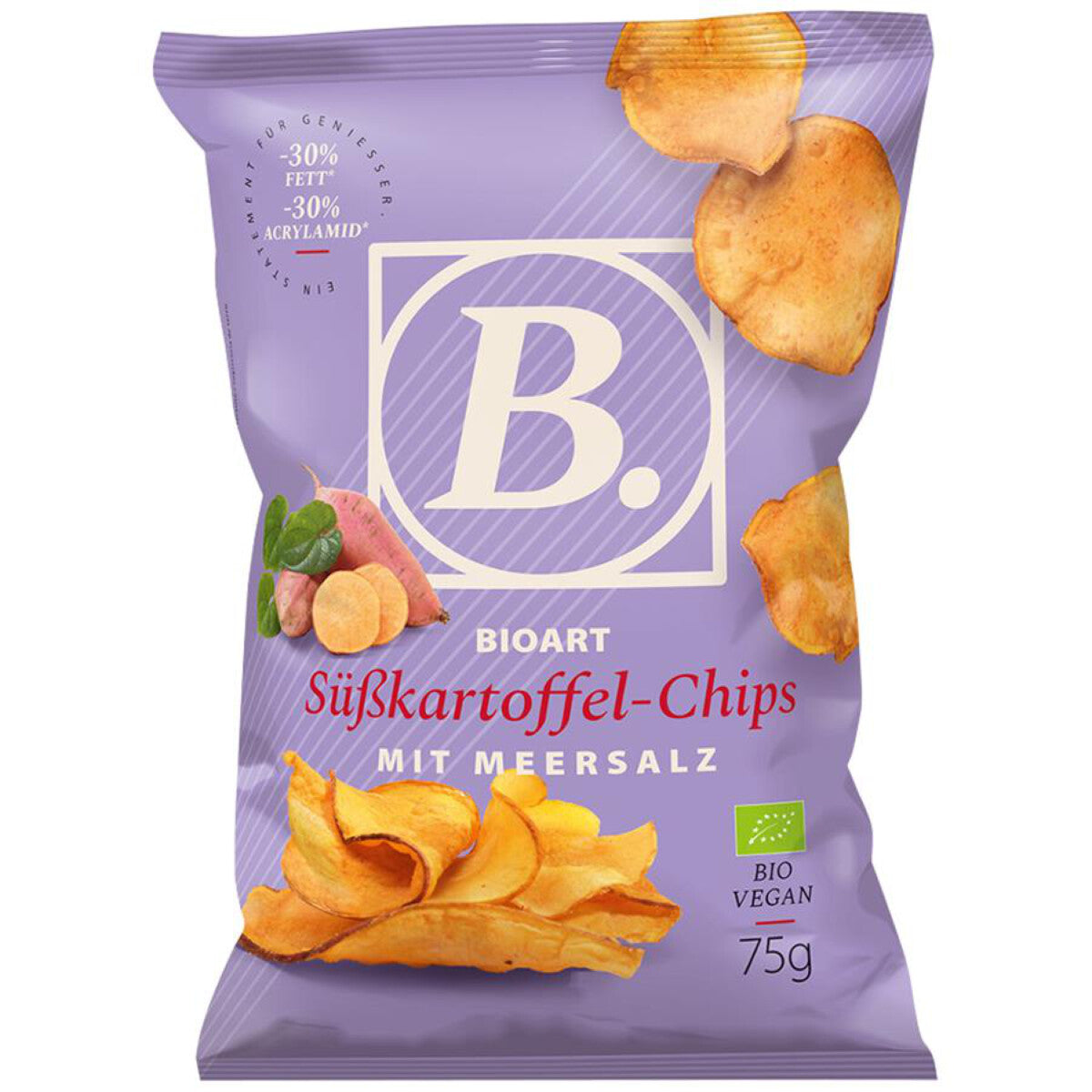 BIOART Soft-Fried Süßkartoffel Chips - 75 g