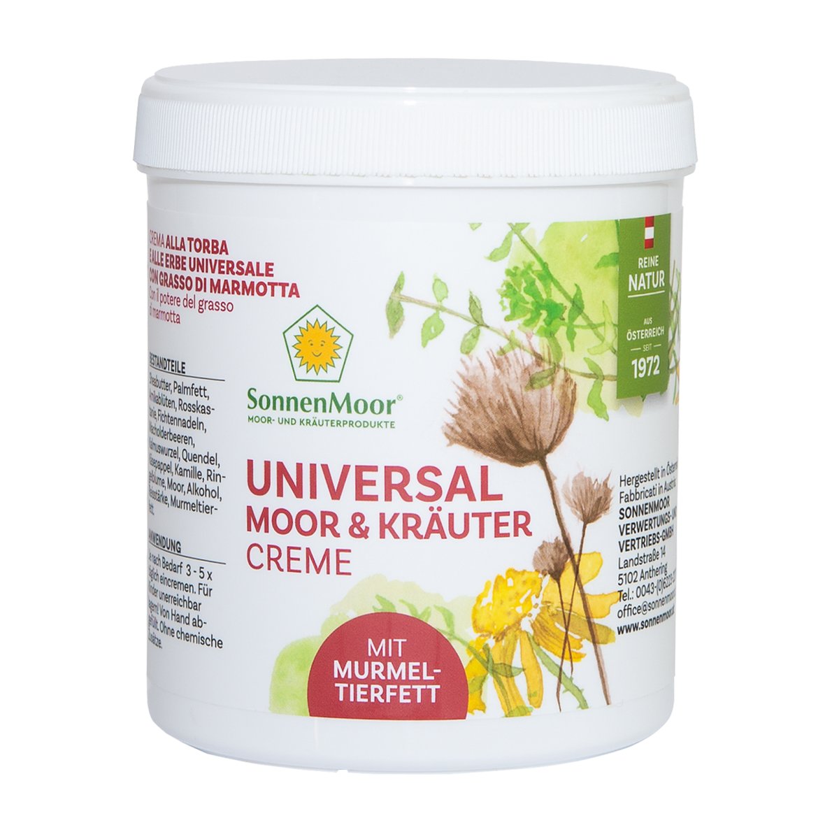 SONNENMOOR Universal Moor- und Kräutercreme mit Murmeltierfett - 500 g