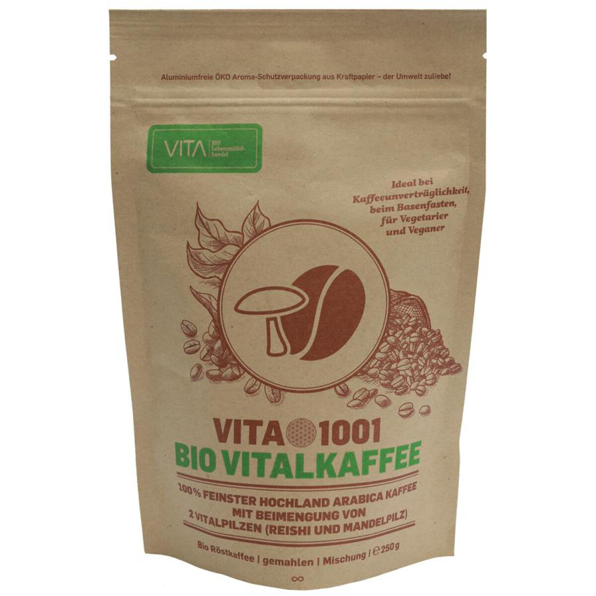VITA BIO Vitalkaffee mit Vital-Pilzen - 250 g