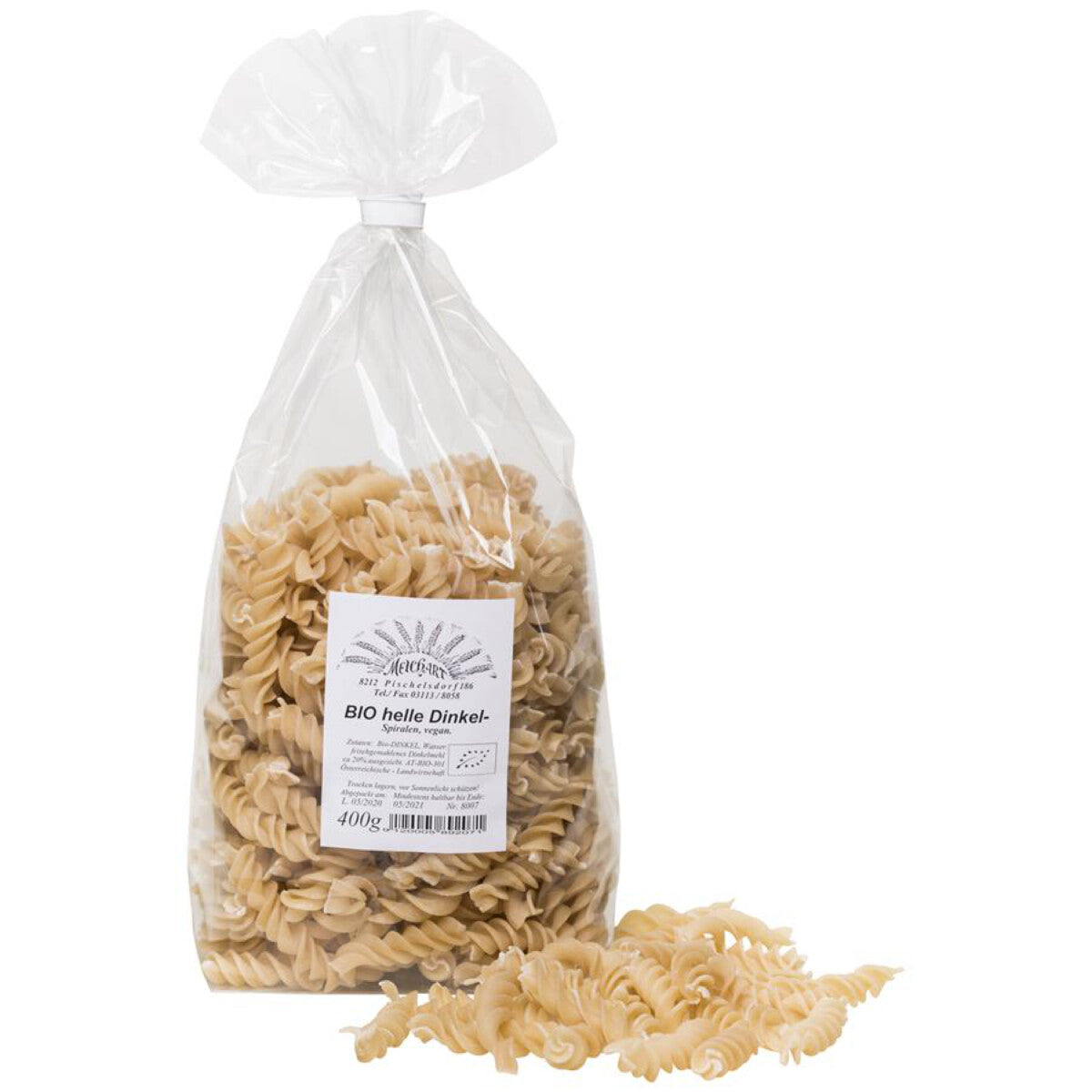 MELCHART Dinkel-Spiralen hell - 400 g