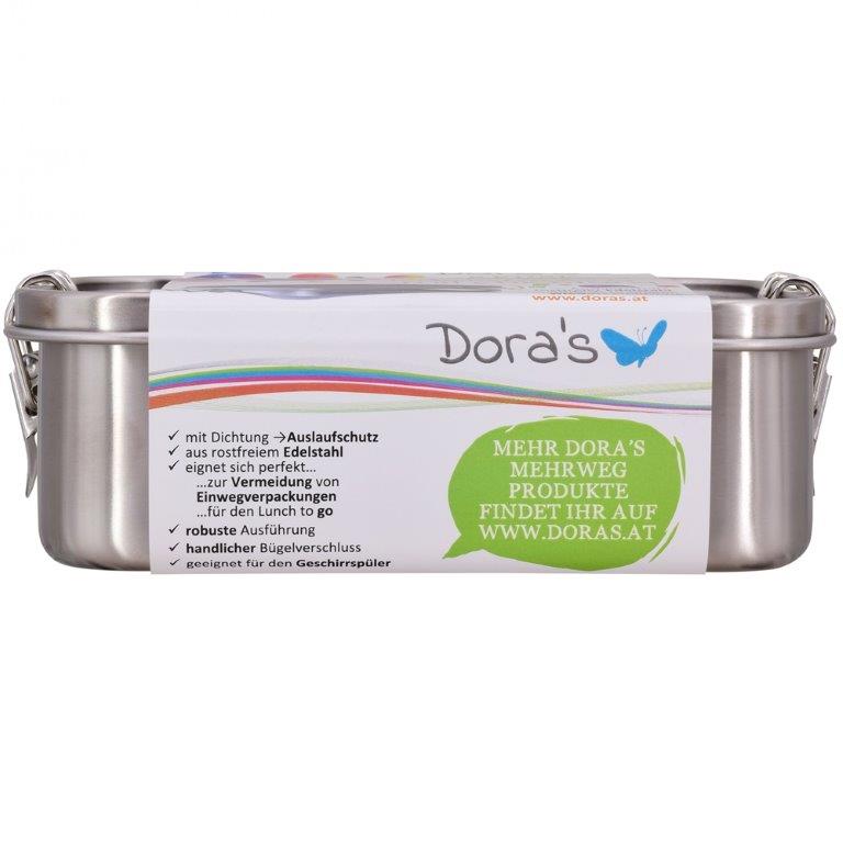 DORA'S Edelstahlbox mit Dichtung/Trennsteg - 19,5 x 14,5 x 6,5 cm