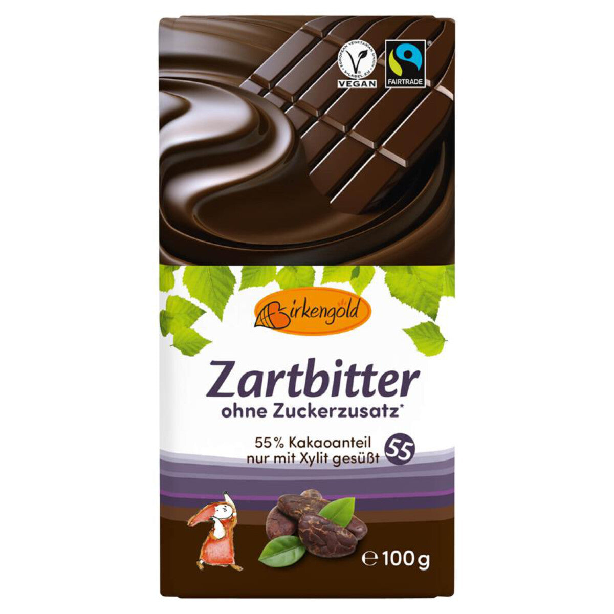 BIRKENGOLD Zartbitter Schokolade 55% - 100 g