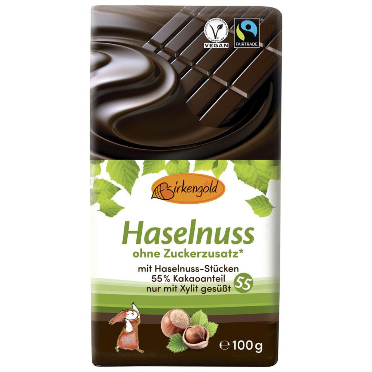 BIRKENGOLD Haselnuss Schokolade 55% - 100 g