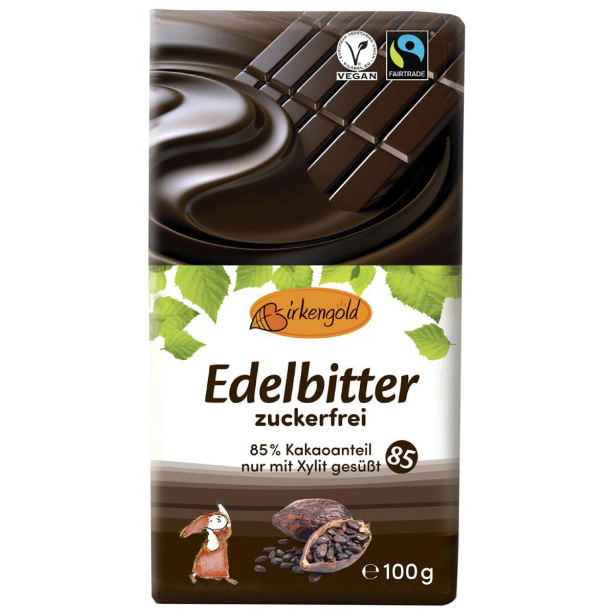 BIRKENGOLD Edelbitter Schokolade 85% - 100 g