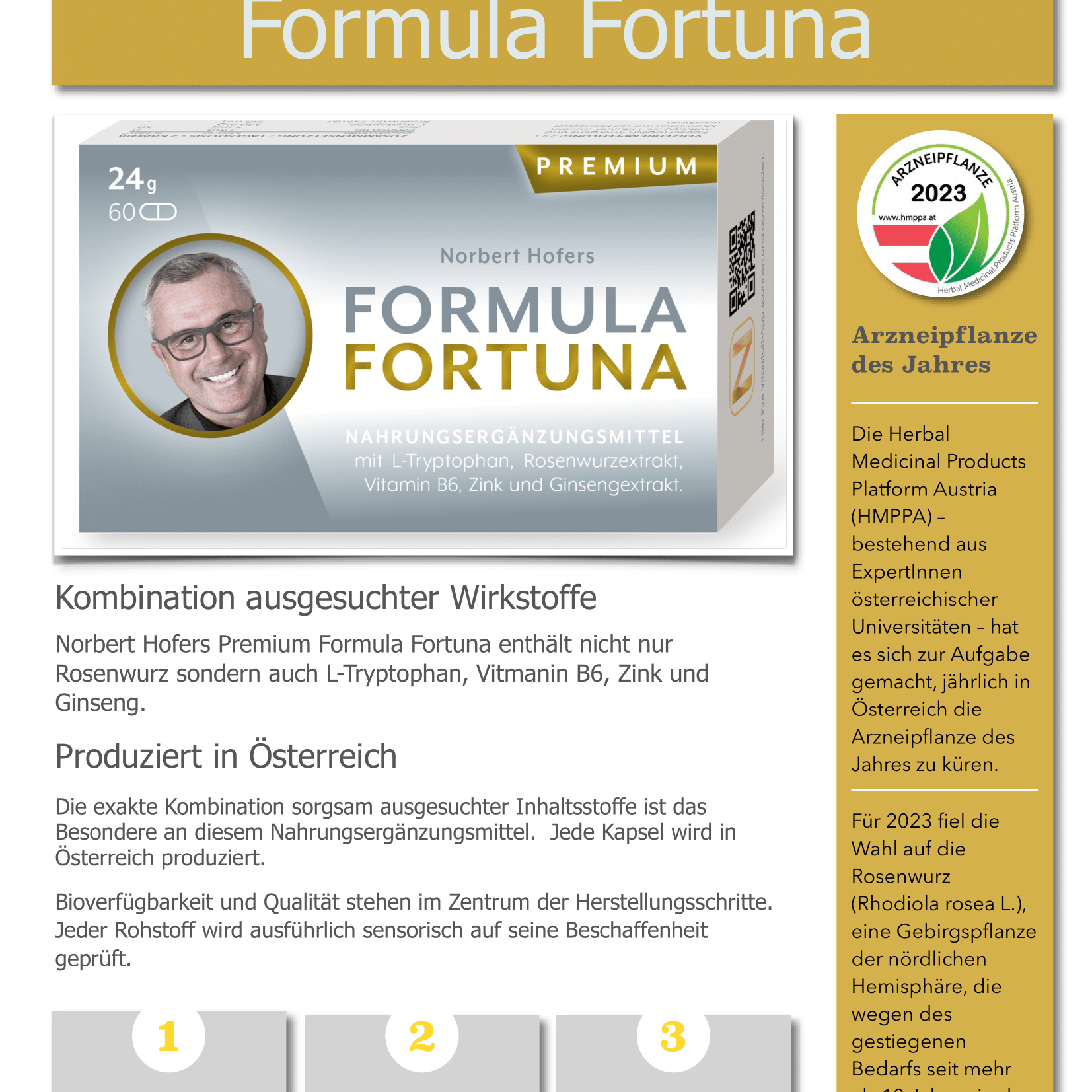 NORBERT HOFER Norbert Hofer´s  Premium Formula Fortuna - 24 g 